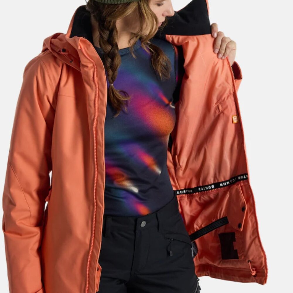 Women's Burton Lelah 2L Jacket Ski Snowboarding  - Peach Echo - Size Small - Picture 4 of 9